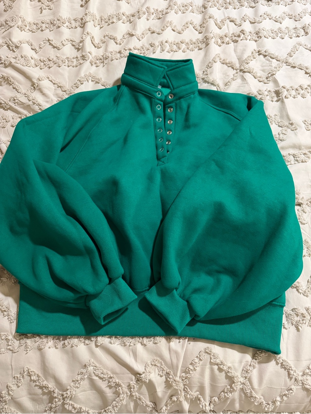 Alter’d State Revival Kelly Green Snap Pullover Sweatshirt